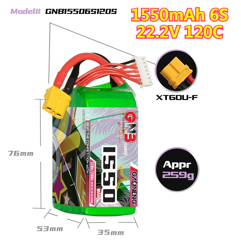 1550mAh 120C LiPo Battery 4S 1 - Drone Battery 6S ulasan dan harga
