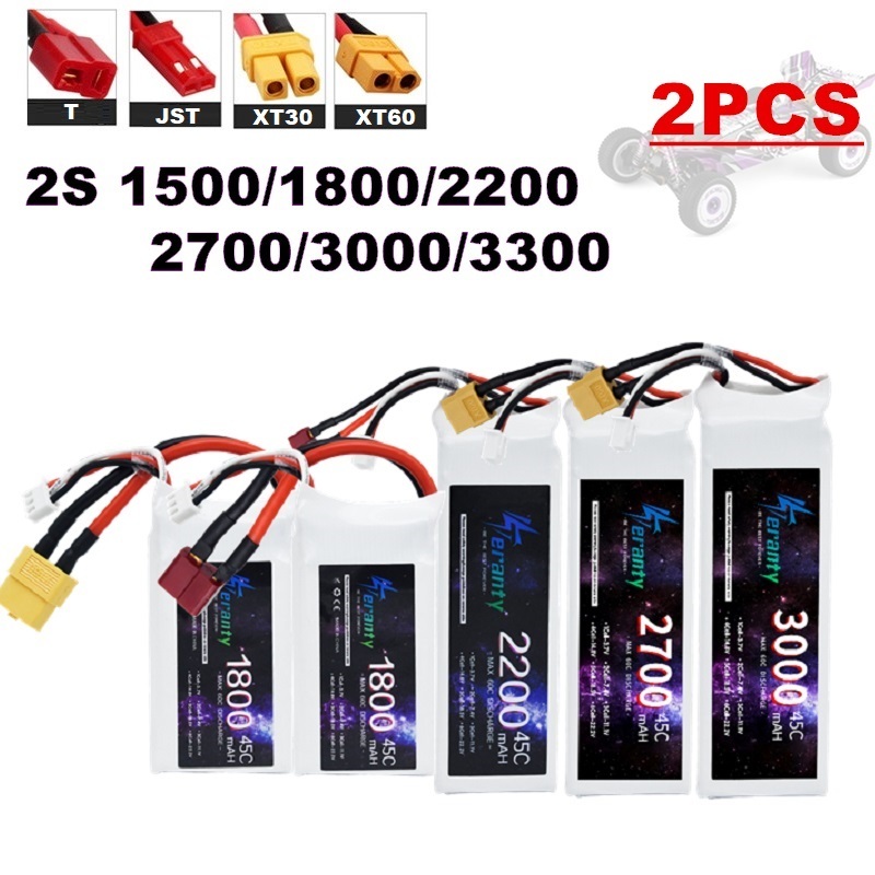 2PCS 7.4V Lipo 2S Battery 1500 - Drone Battery Lipo ulasan dan harga